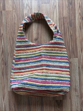 GAP Multicolor Striped Crochet Shoulder Bag
